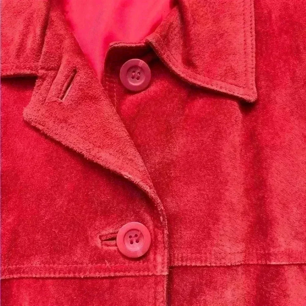 VTG Red Suede Jacket Suede Jacket - Picture 4 of 10